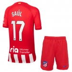Günstige Fußballtrikots Atlético Madrid Saul 17 Kinder Heimtrikot 2023-24 Kurzarm